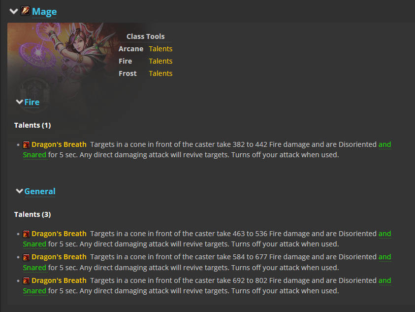 Mage feu wotlk classic buff