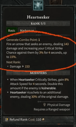 Build Leveling Voleur Tir rapide talent