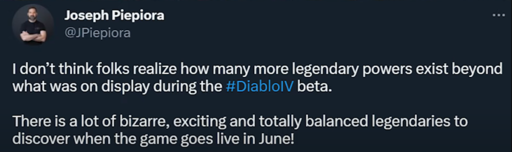 les Légendaires de diablo 4 et pouvoir non connu