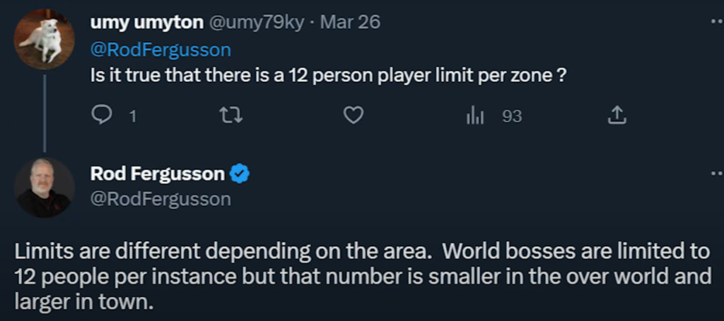 tweet de rod fergusson qui donne les limites de joueurs par zone