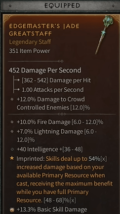 bonus de dégats Build Sorcier Hydres