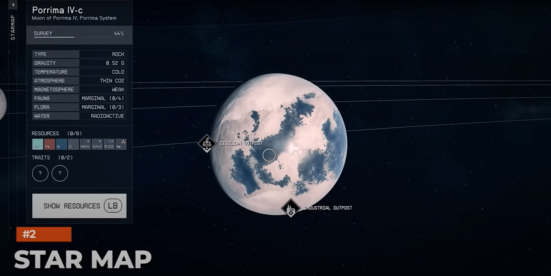 Starfield carte stéllaire (star map)