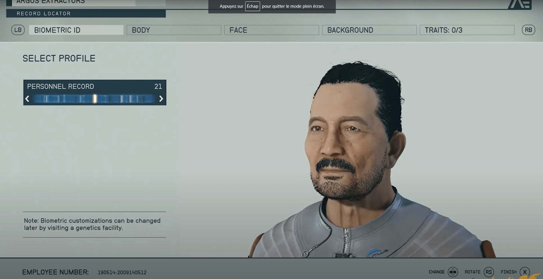 Starfield creation de personnage