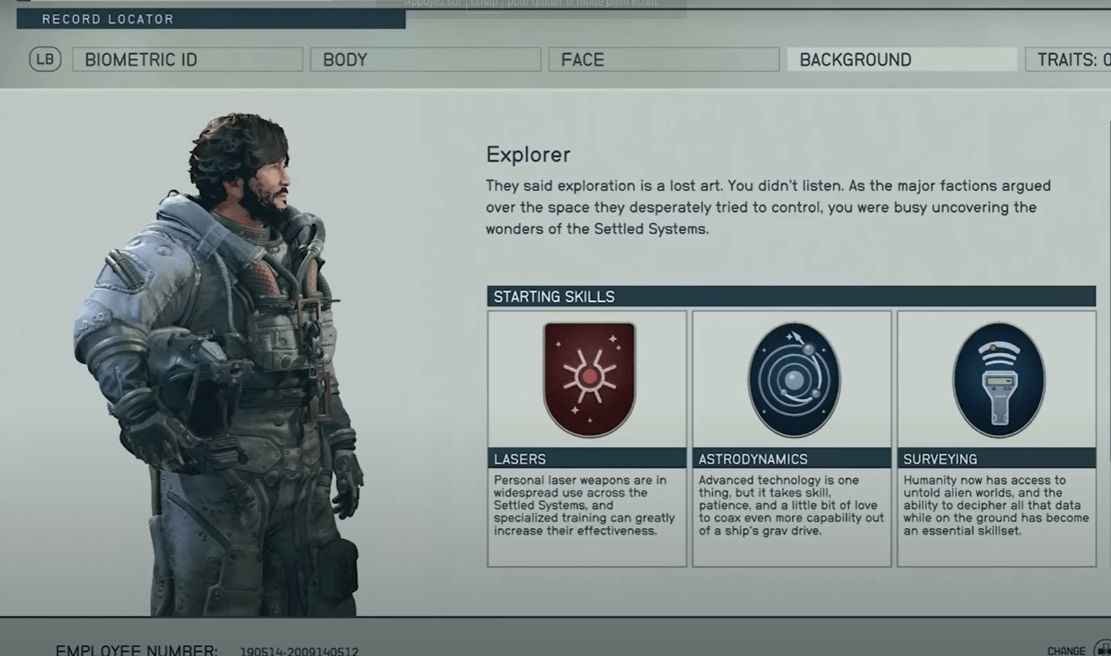 Starfield antecedents et traits