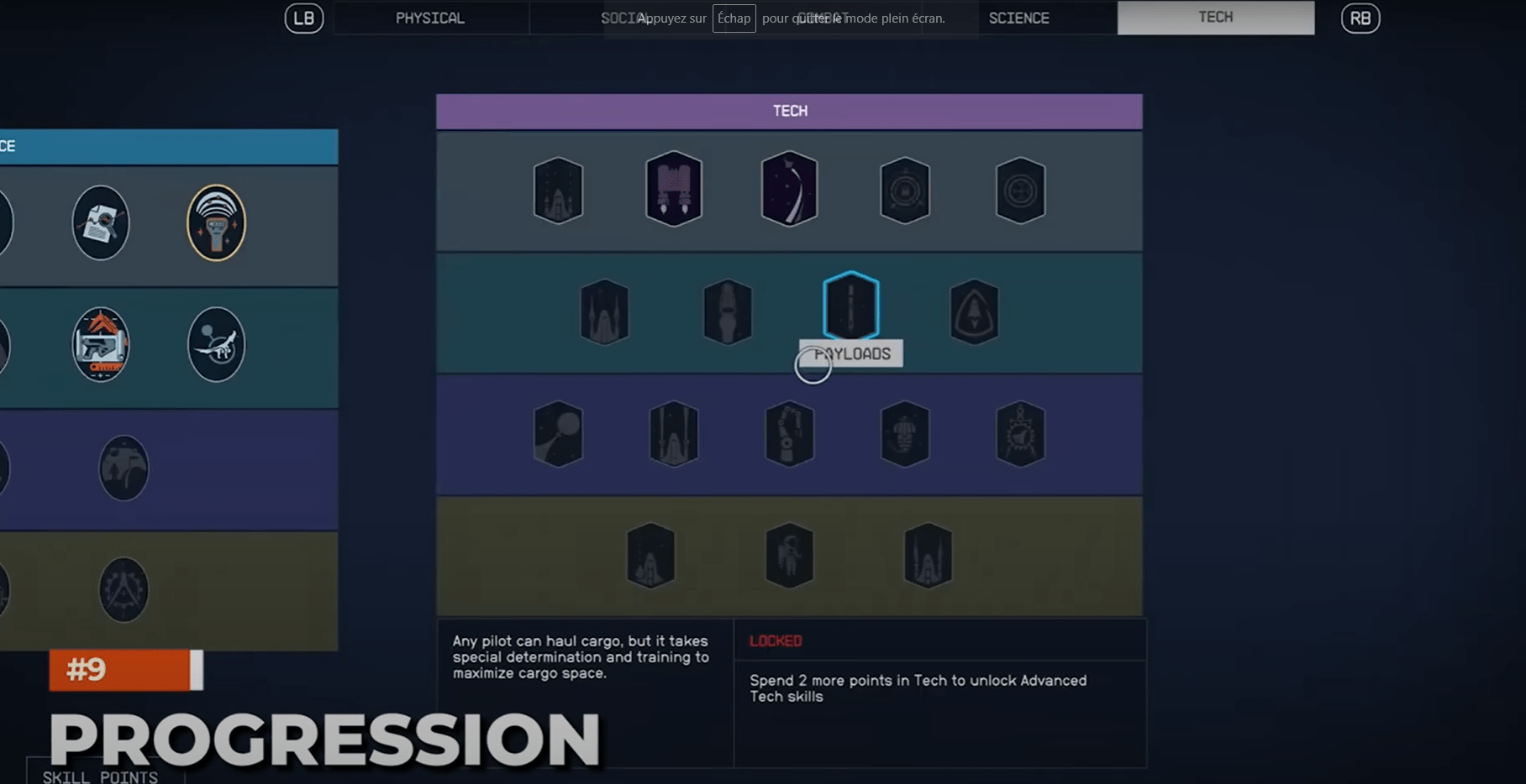 Starfield progression