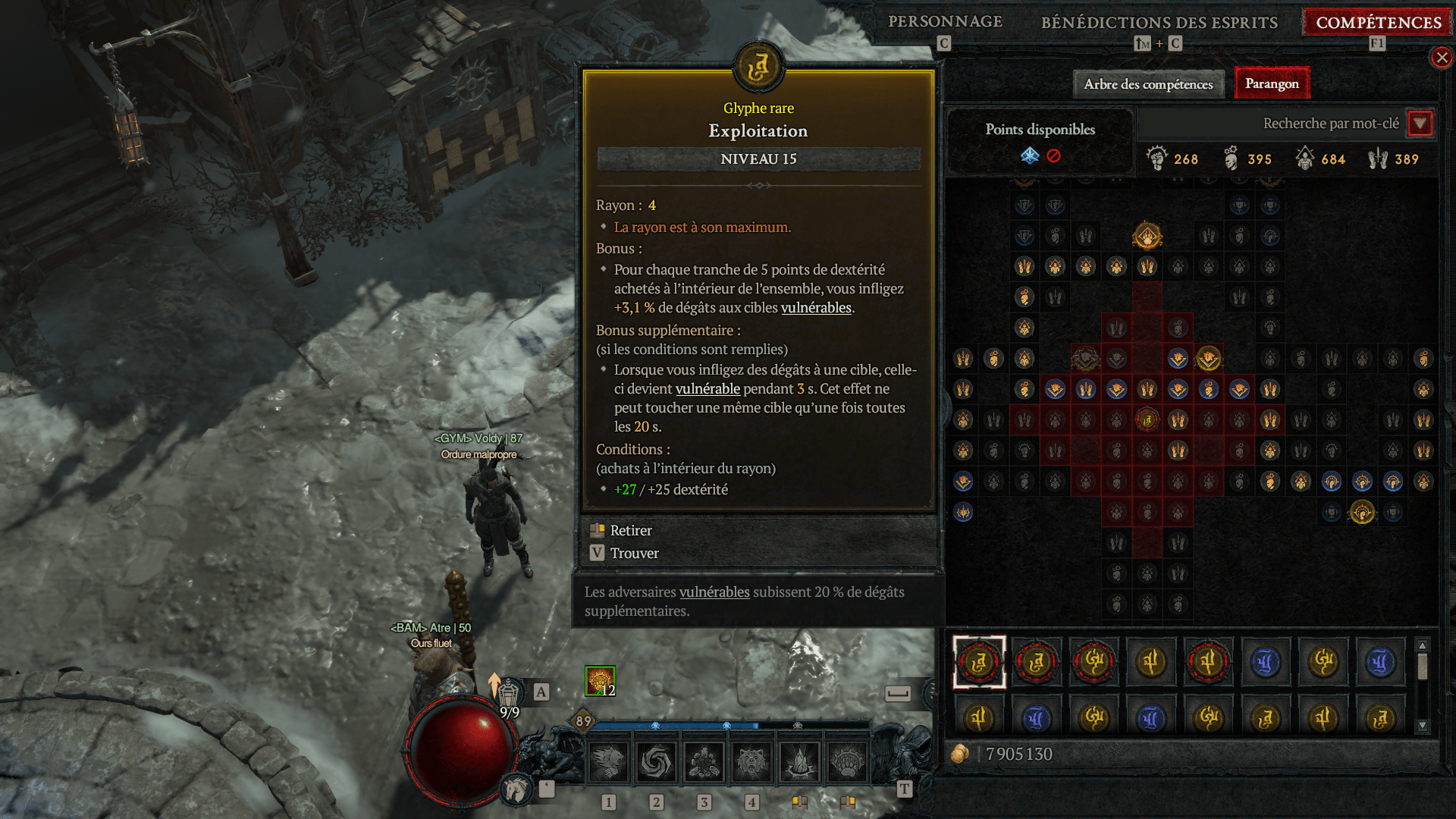 glyphe les donjons de cauchemar