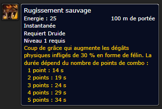 Position Runes Druides : RUNE DE RUGISSEMENT SAUVAGE (Jambière)