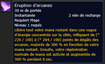 Position Runes Mage ERUPTION D'ARCANE - JAMBIERES