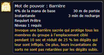 Position Runes Prêtre DE MOT DE POUVOIR : BARRIÈRE - JAMBES