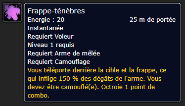 Position Runes Voleur DE FRAPPE D'OMBRE - GANTS