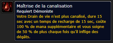 Position Runes Démoniste de MAITRISE DE LA CANALISATION - Plastron