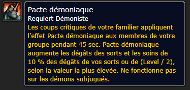 Position Runes Démoniste de PACTE DEMONIAQUE - Jambières