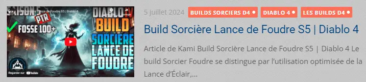 DIABLO 4 TOP BUILD SAISON 5 lance de foudre