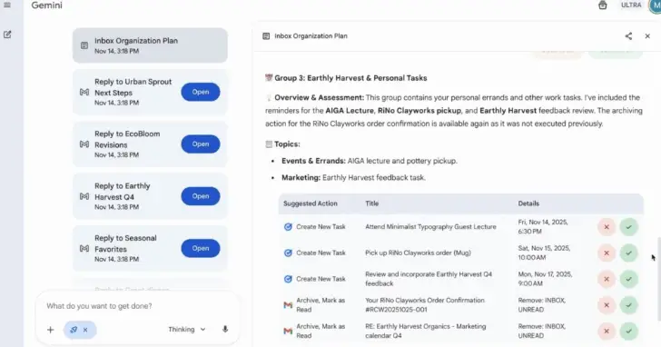 Fonctionnalités Gemini