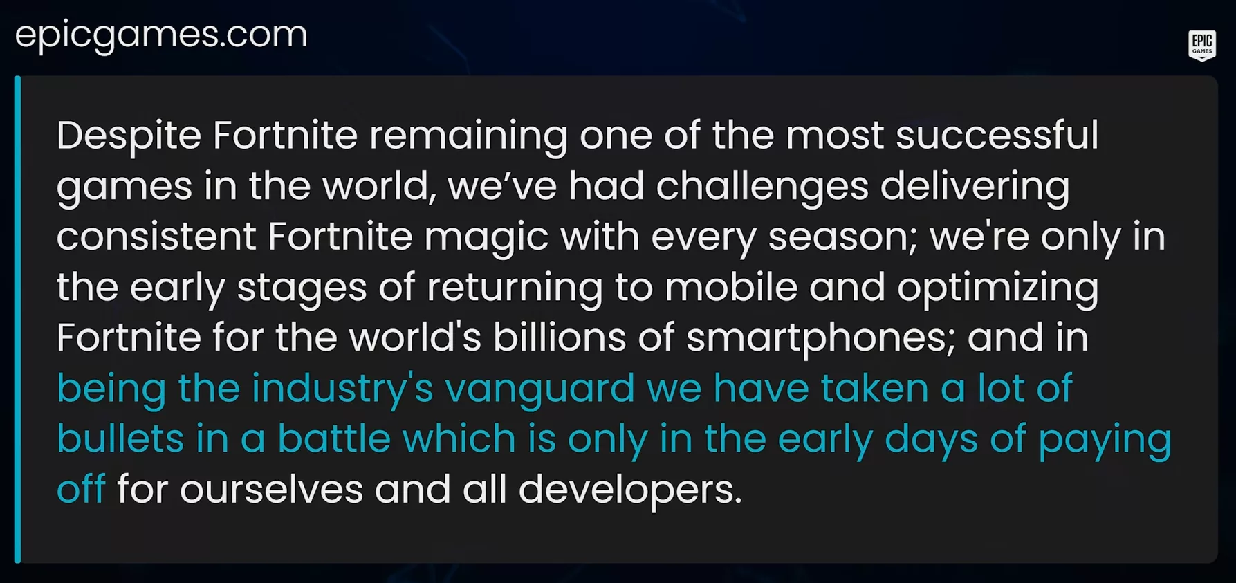 Déclaration officielle d'Epic Games sur les défis de Fortnite
