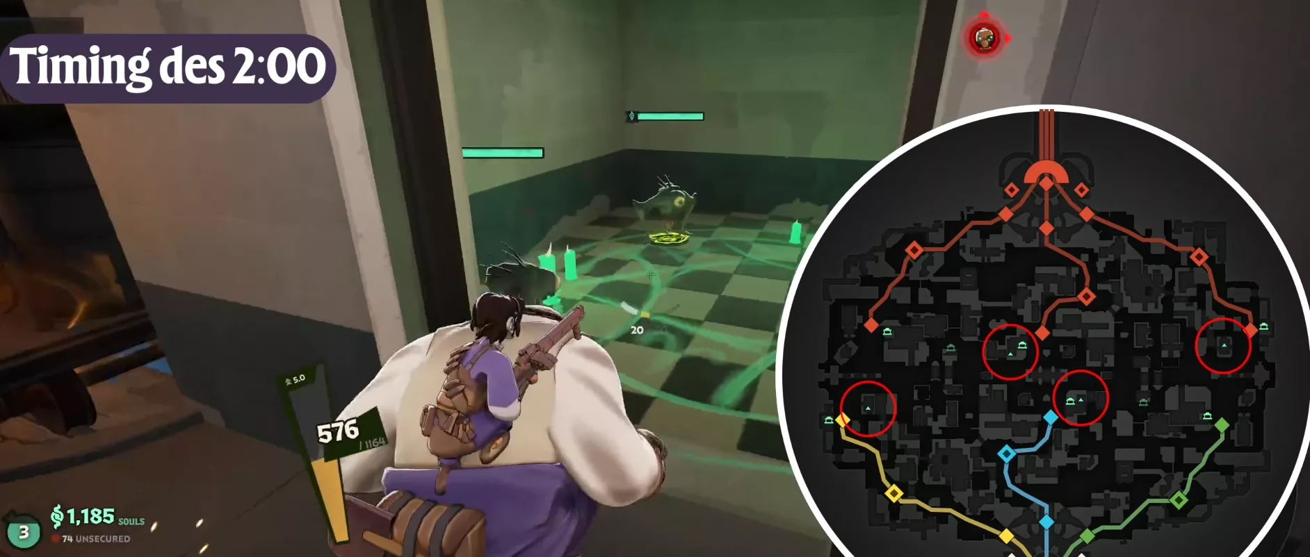 Timer à 2 minutes indiquant le spawn des premiers camps de jungle près des lanes