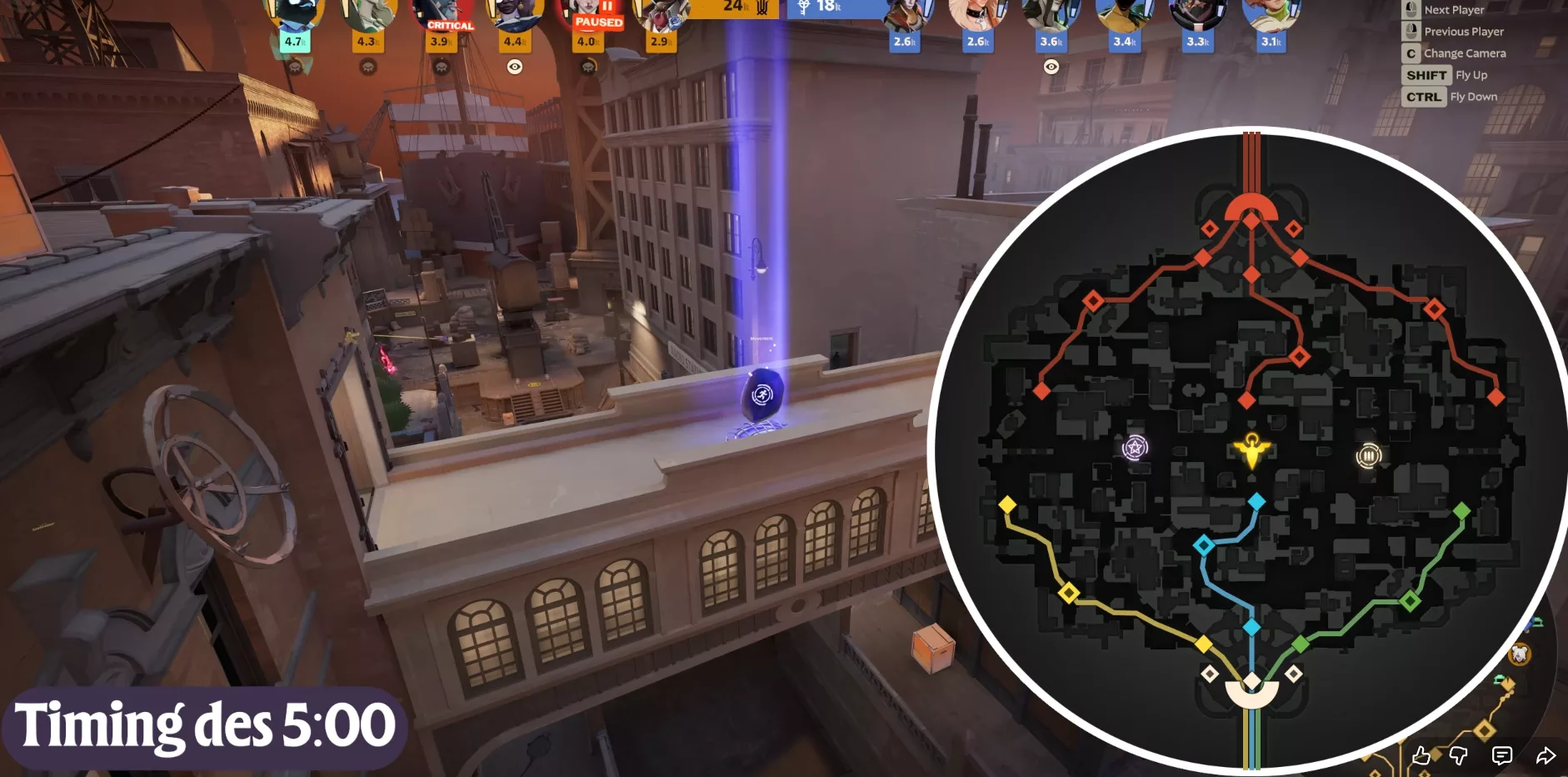 Timer à 5 minutes montrant l'apparition des buffs aux ponts de la jungle