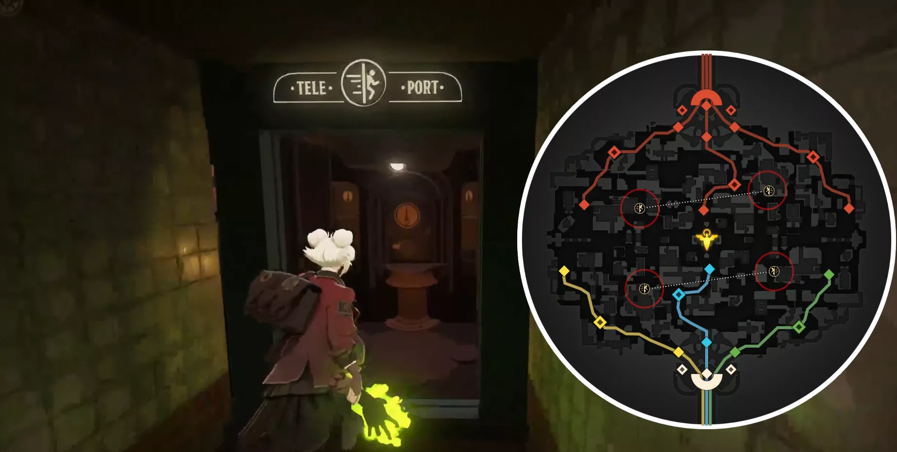 Positions des téléporteurs sur la carte de Deadlock