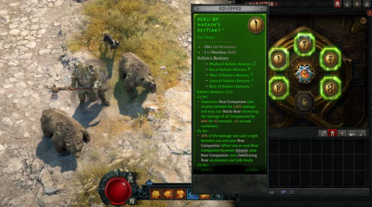 Set Charms bonuses in the Talisman system