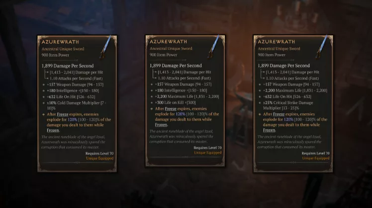 Unique items with fewer fixed affixes and new tempering options