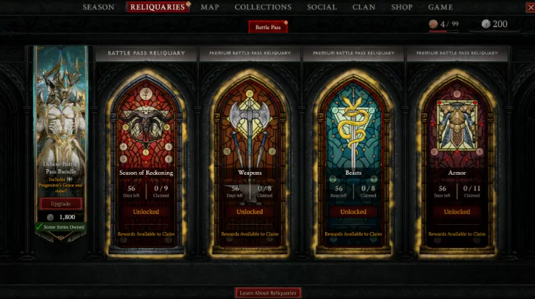 Premium Reliquary contents including Firstborn Glory armor and mounts