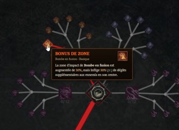 Modificateurs de la Bombe ardente - premiers choix de personnalisation