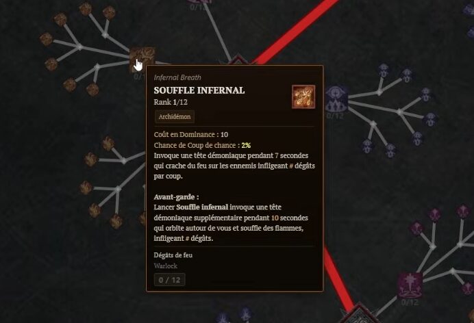 Compétences d'invocation du Warlock - styles fixes et mobiles