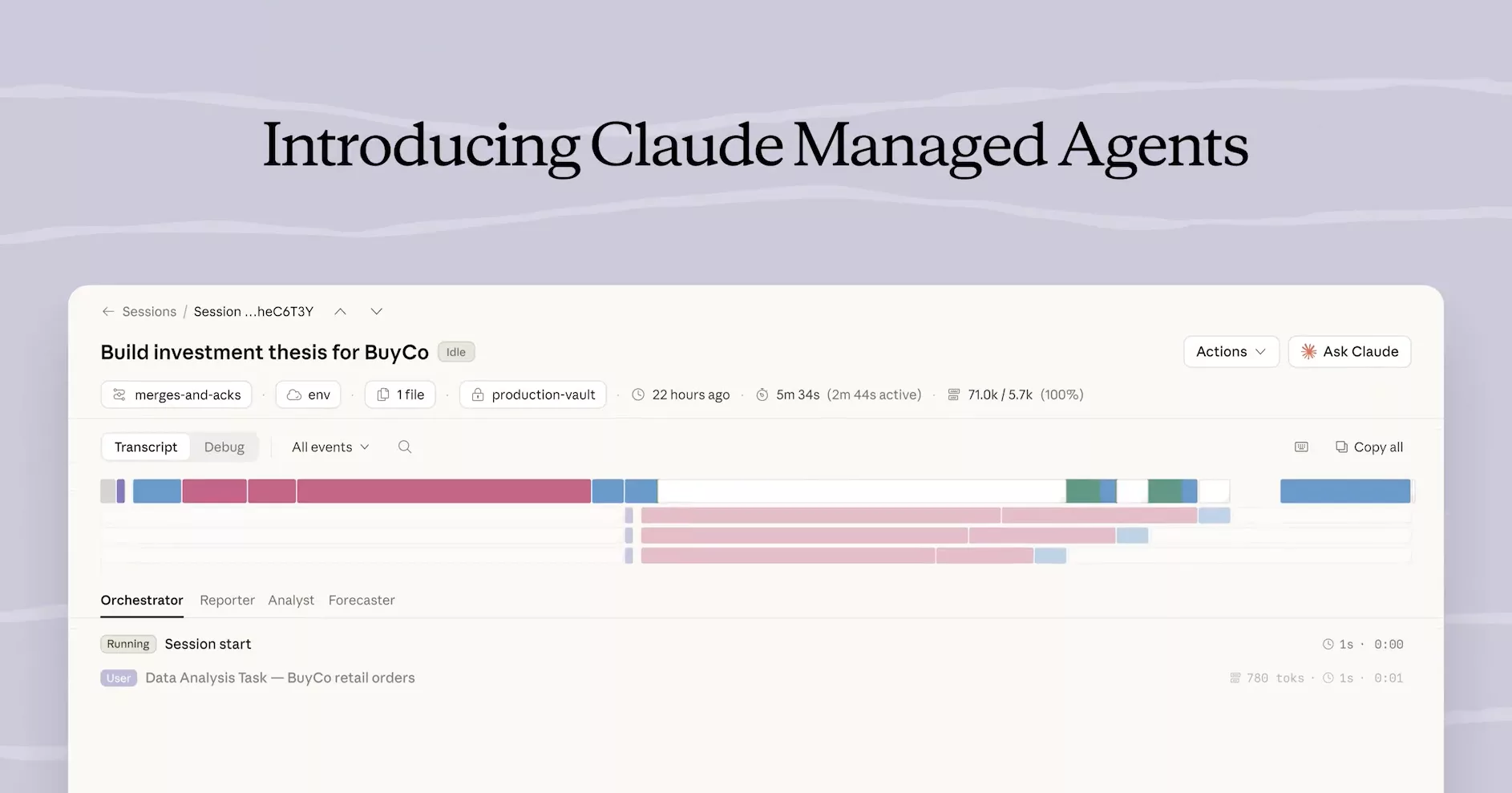 Slide officielle d'annonce Claude Managed Agents