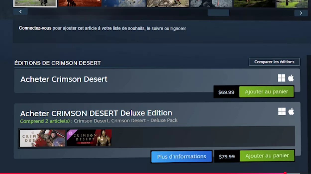 Crimson Desert à 69,99$ sur Steam, un prix jugé trop élevé