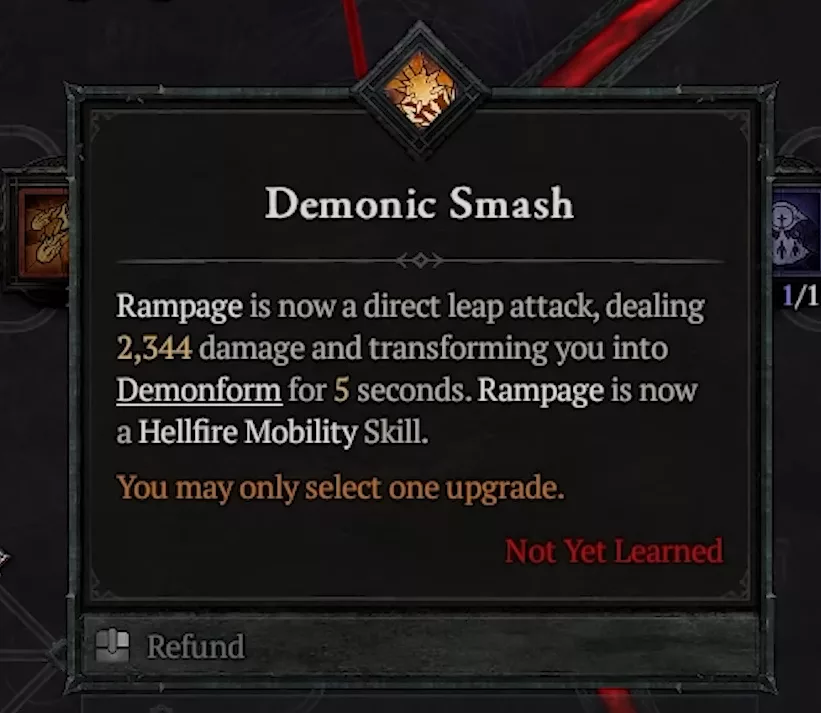 Demonic Smash variant of the Rampage spell
