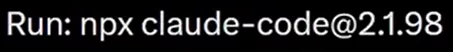 Command to roll back to an older version of Claude Code