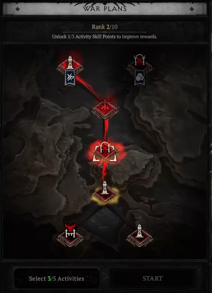 Diablo 4 Lord of Hatred War Plans side menu
