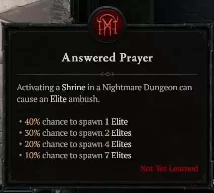 Answered Prayer perk