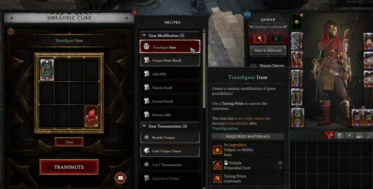 Horadric Cube Diablo 4 Lord of Hatred crafting