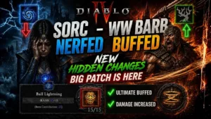 Patch 3.0.2 Diablo 4 : Sorcière nerfée, Barbare Tourbillon buffé et amulettes débriquées