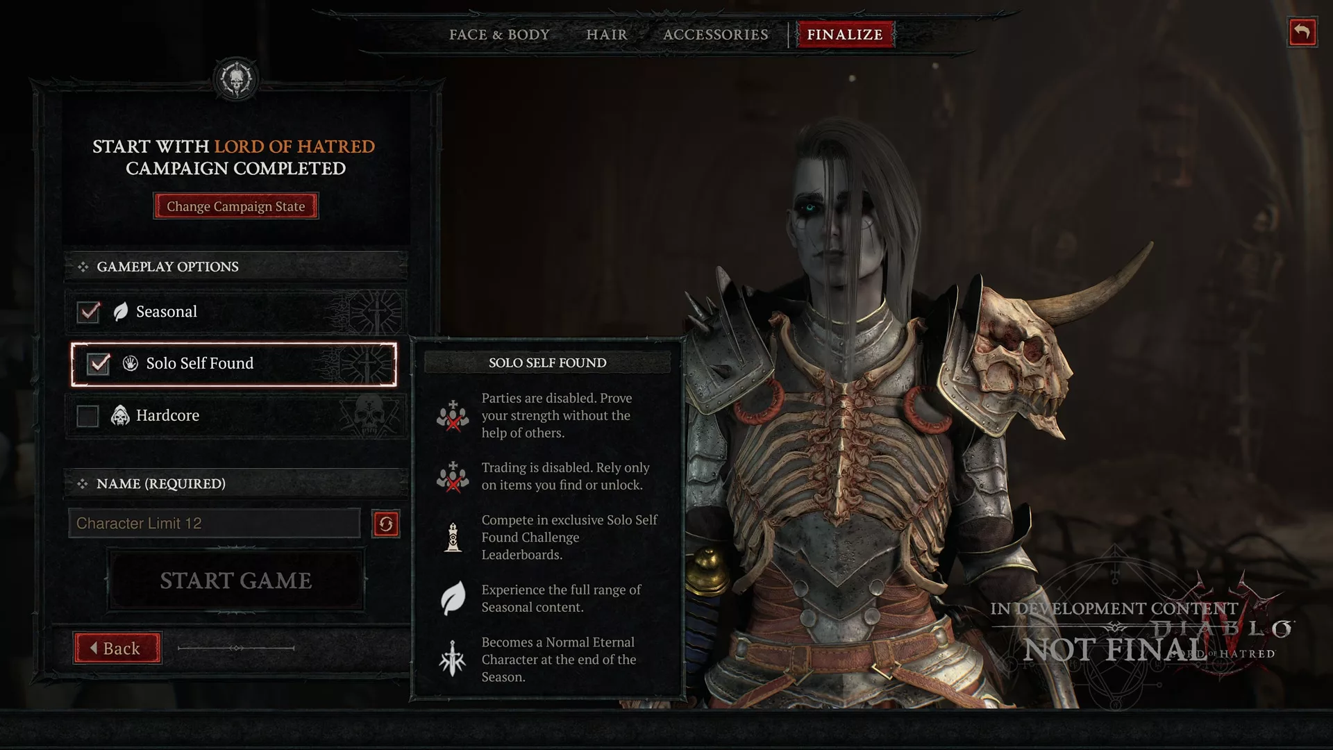 A solo hero exploring Sanctuary in Solo Self-Found mode, Diablo 4