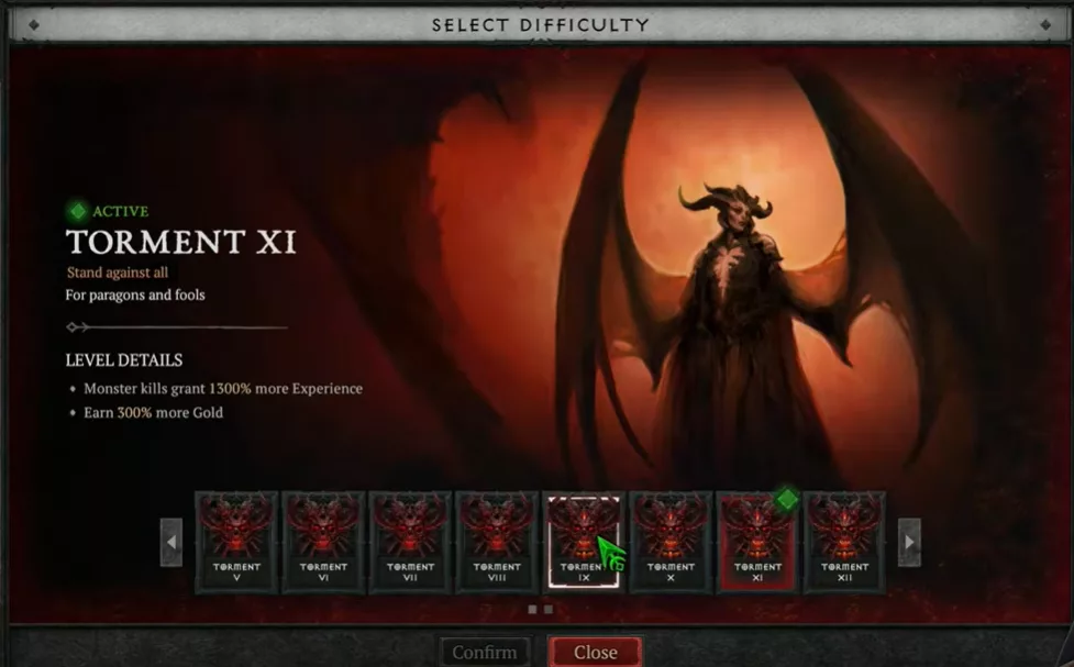 Torment levels and Diablo 4 mythic items drop rate in Lord of Hatred