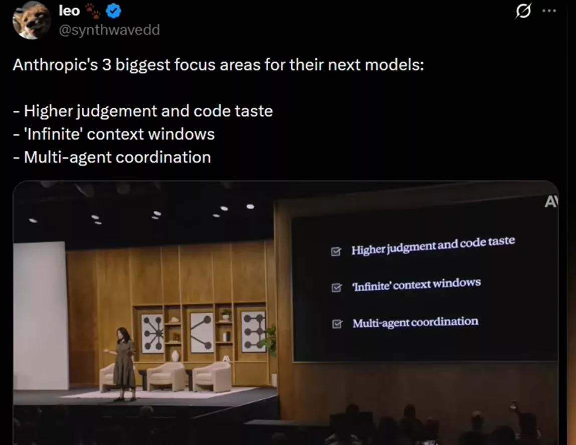 Claude infinite context: Anthropic's three priorities for the next-generation model presented at the conference