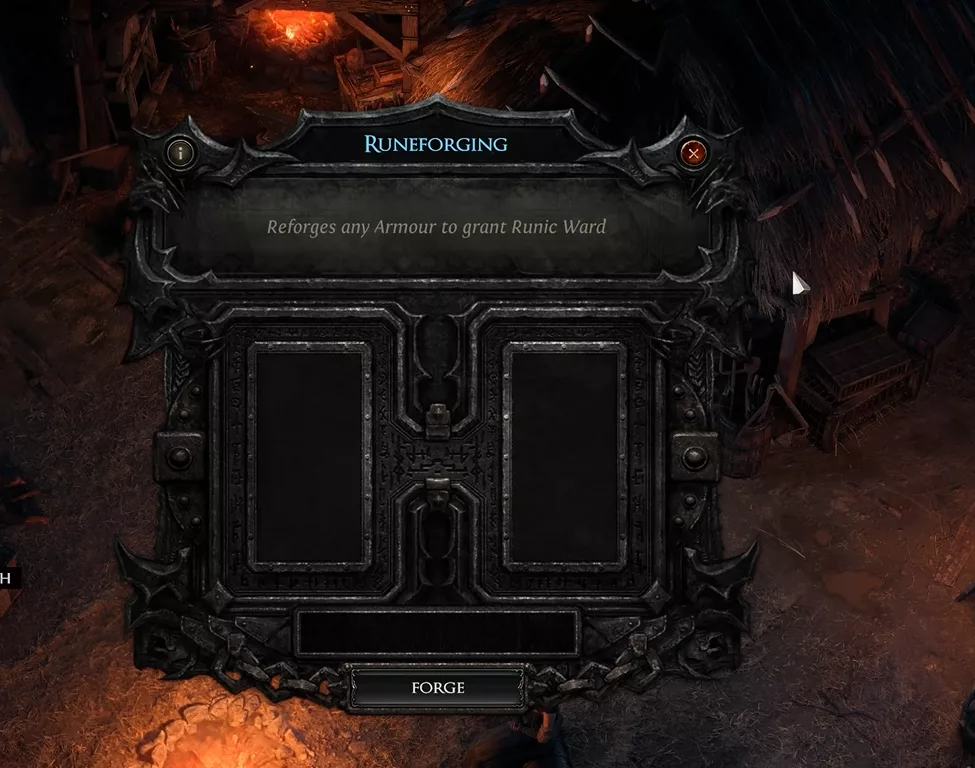 Runeforging system allowing Runic Ward to be added onto armour pieces