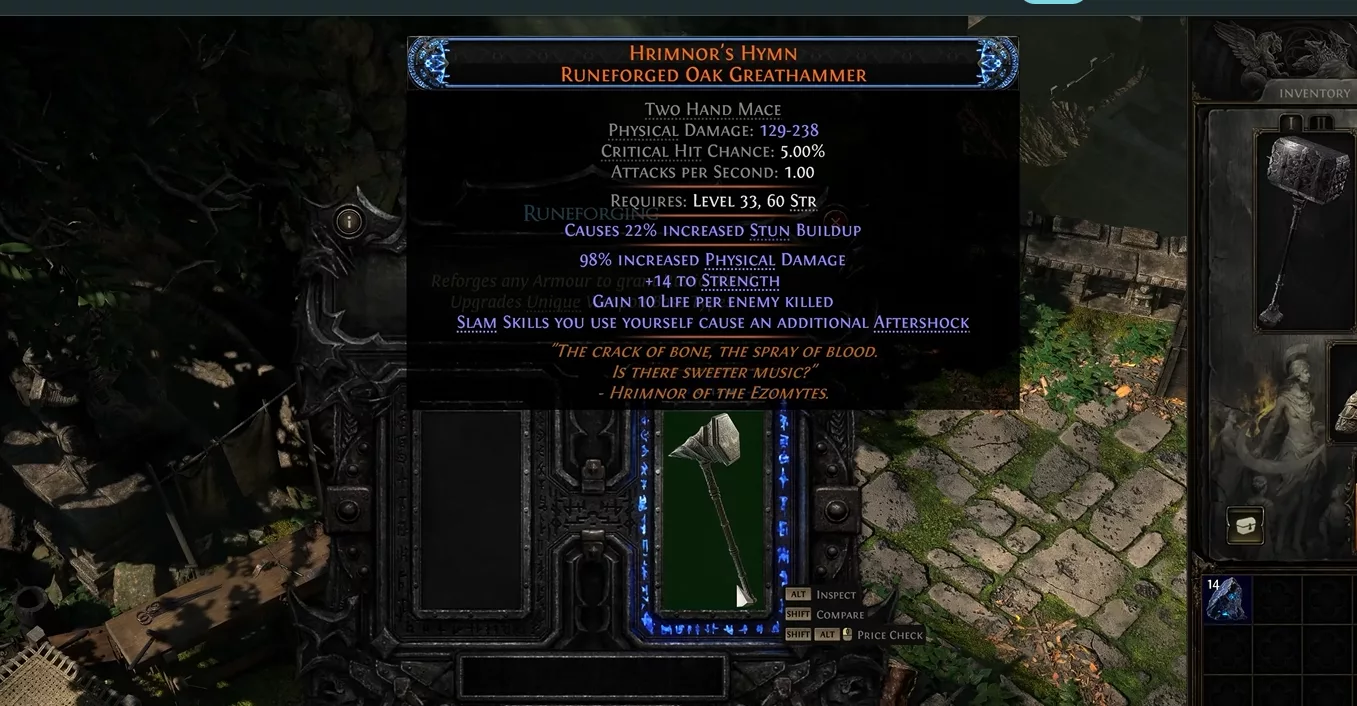 Mystic Refuge quest in Act 3 granting access to low-level unique weapon reforging