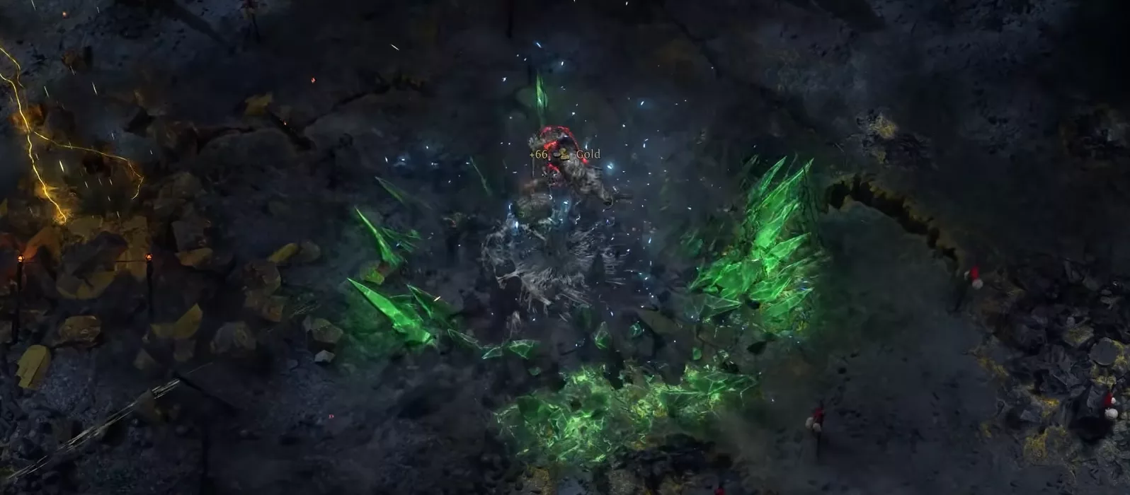 Volcanic island: Voltaxic Sulphite mechanic and sulphite-eating ogre — the more it eats, the greater the reward