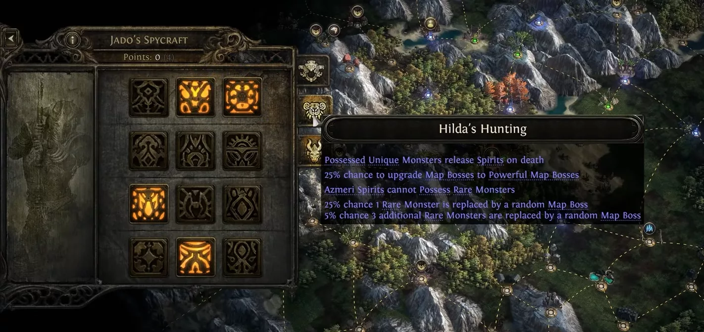 Quick switch system between masters displayed on the side of the screen