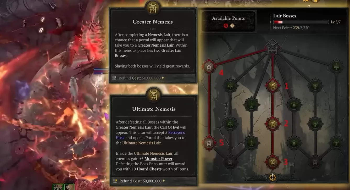 Configuration de l'arbre des Boss d'antre - War Plan Diablo 4