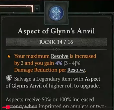 L'Aspect de l'enclume de Glynn dans Diablo 4 Saison 13