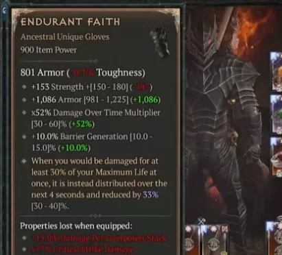L'unique Foi Endurante dans Diablo 4 S13