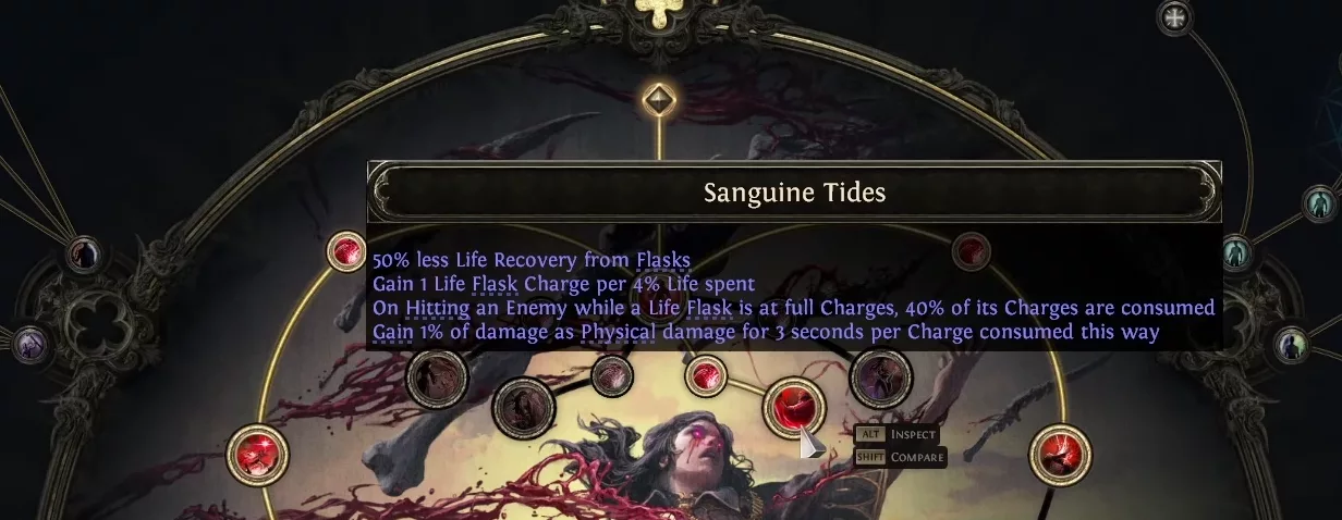 Nœud Sanguine Tides dans l'arbre passif de Path of Exile 2