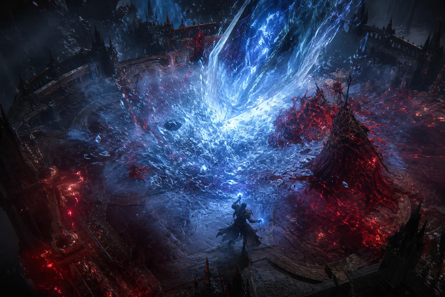 Boss fight with an ice comet in Path of Exile 2