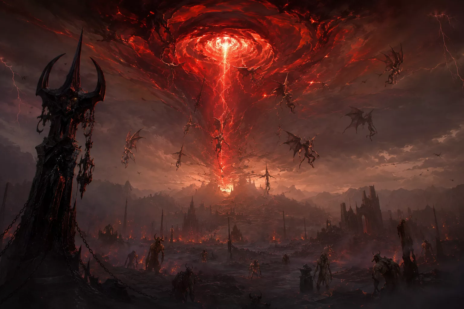 Une rupture du Pandémonium déchire le ciel d'une marée infernale dans Diablo 4