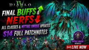 Diablo 4 Saison 14 : refonte des uniques, Druide roi et tous les buffs
