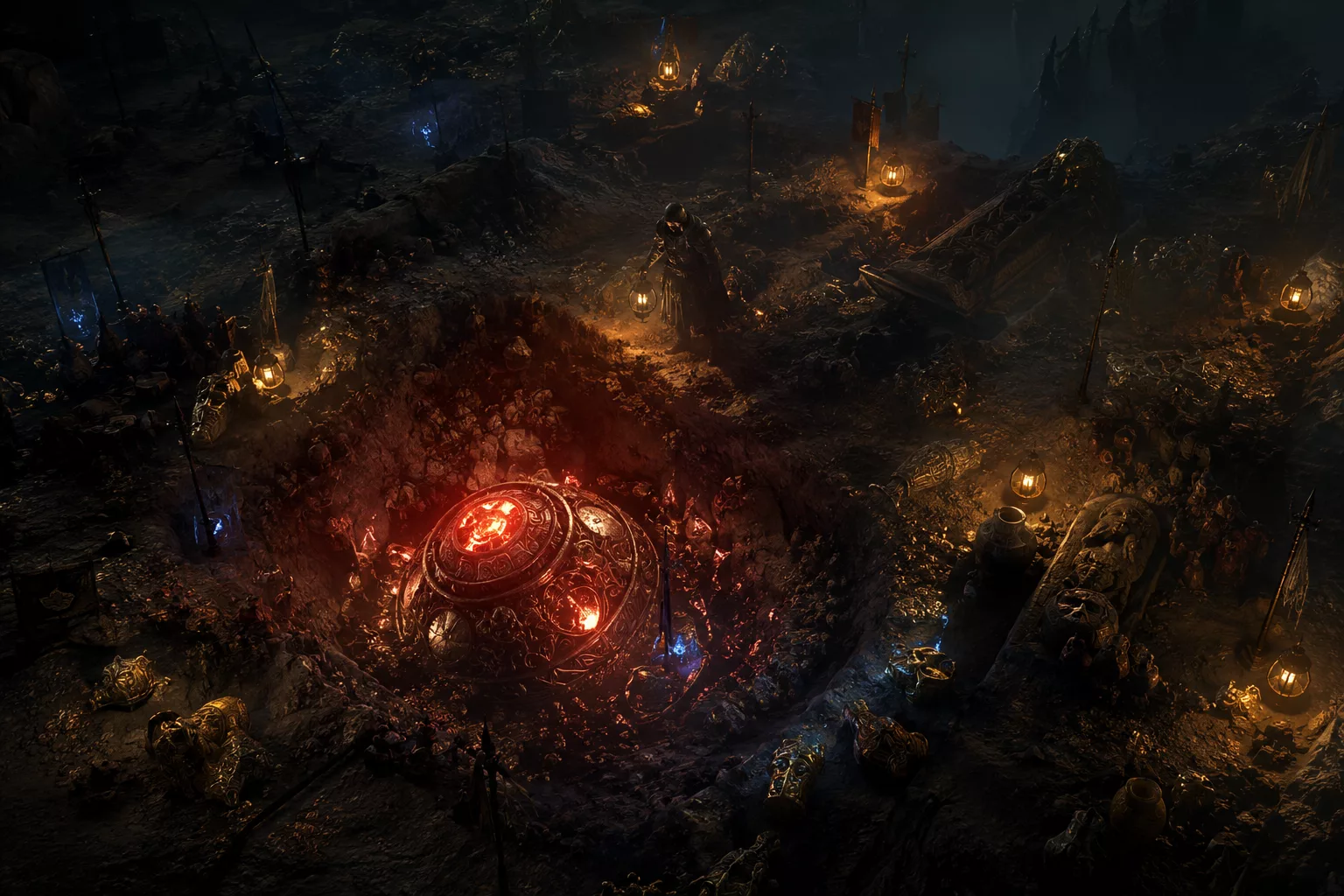 Expedition Remnants buried in an excavation site in Path of Exile 2